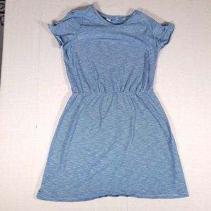 Old Navy Dress Women's Large Blue and White Stripe Mini Short Sleeve